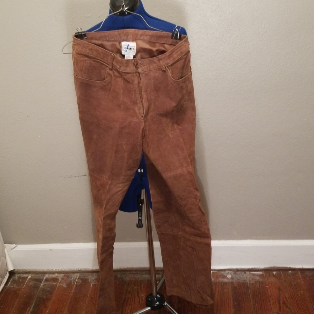 Suede pants brown inseam 30 1/2 length  40inch